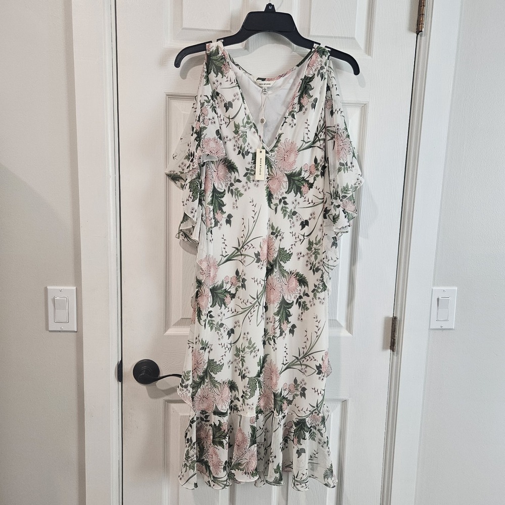 Max Studio Flowy Spring Dress - V Neck Sleeveless Sz Large NWT